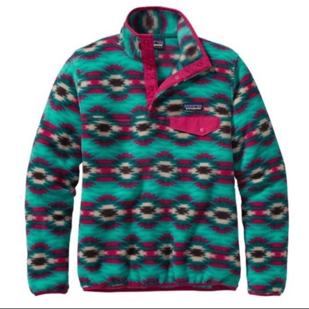 Patagonia Rare Navajo Aztec Synchilla Snap Pullover Sweater sz M medium
